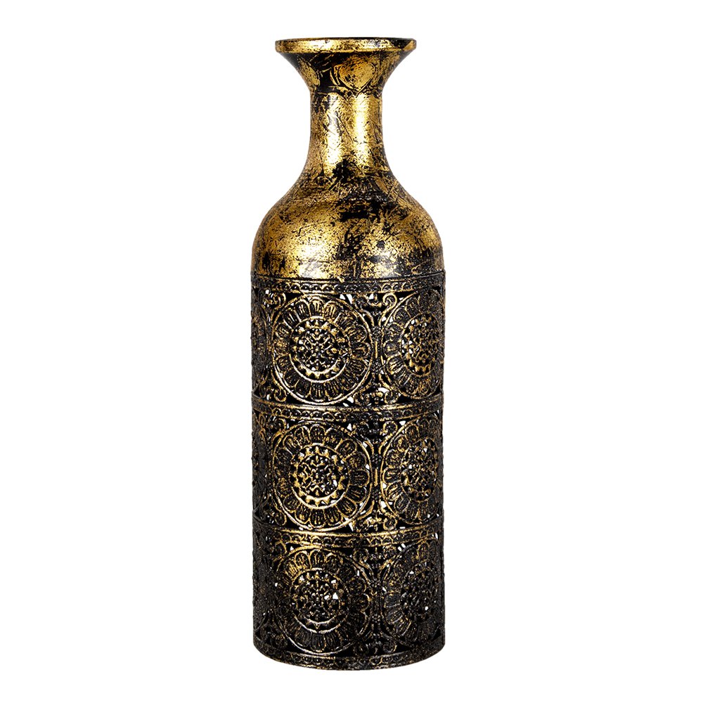 BOHEMIAN VASE IM MESSINGLOOK - 39cm