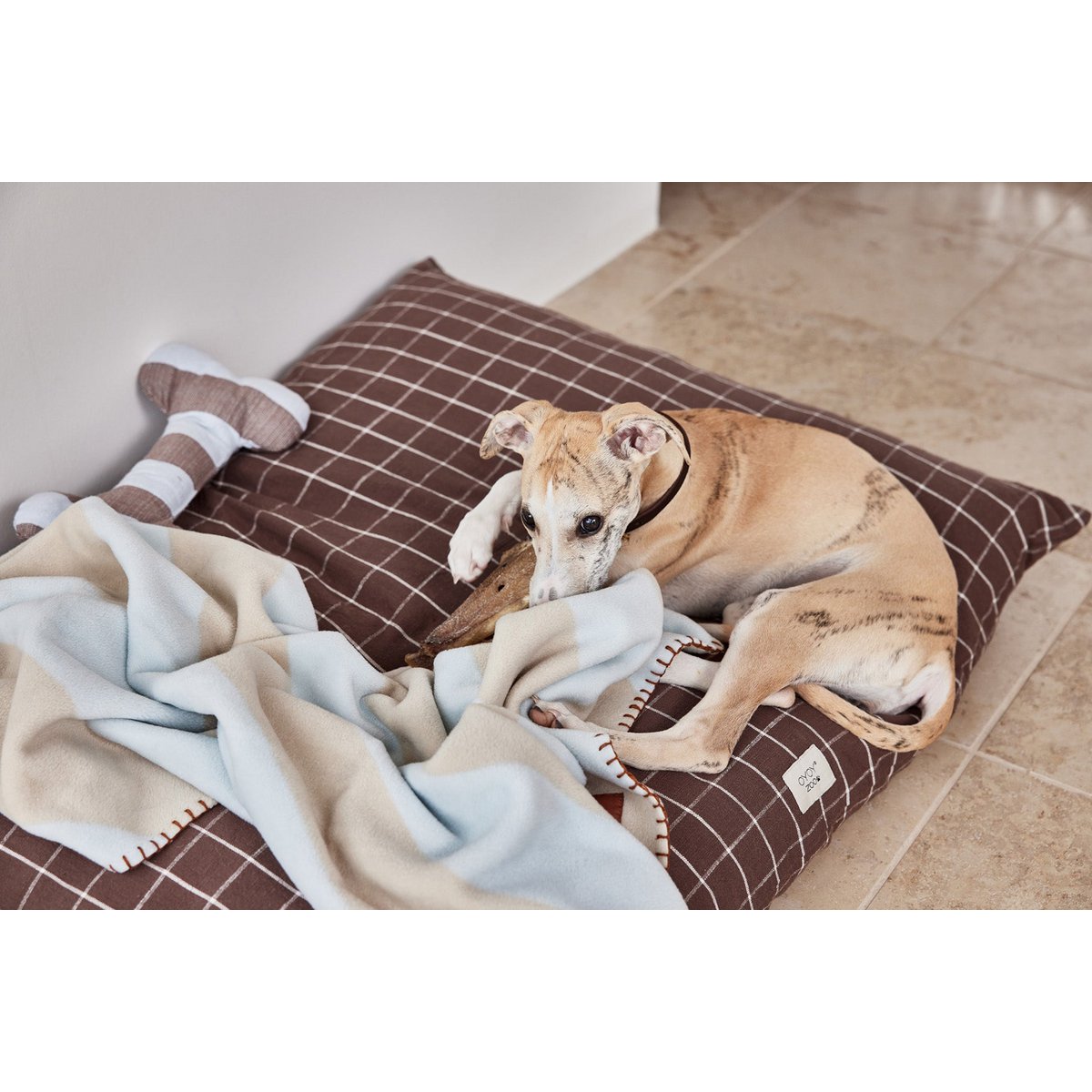 KAYA HUNDEDECKE (BLAU/BEIGE) - 150x140cm