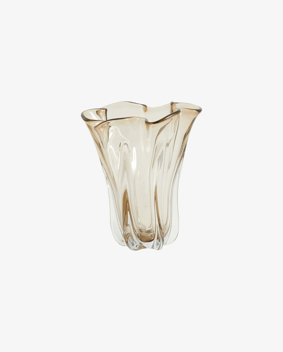 KÜNSTLERISCHE VASE (RAUCHGLAS) - 27cm