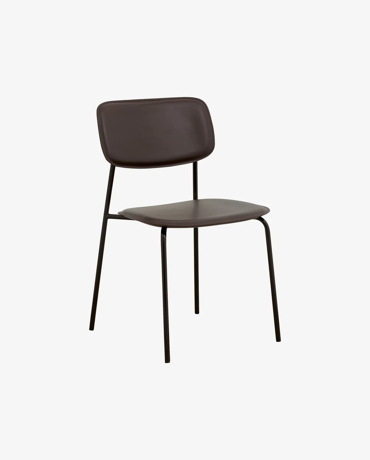 STUHL MIT PU-LEDER (BRAUN) - VEGAN