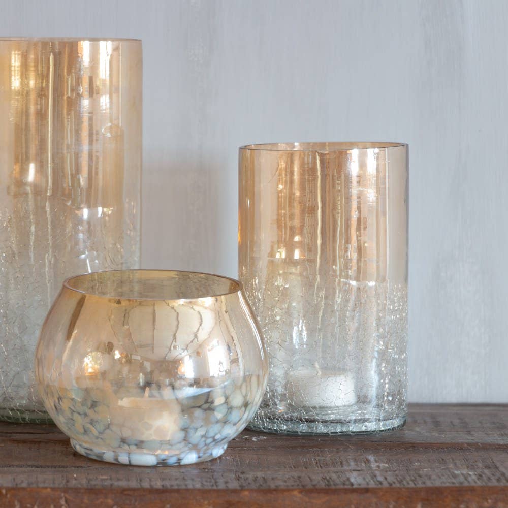 TEELICHTHALTER MIT CRACKLE EFFEKT