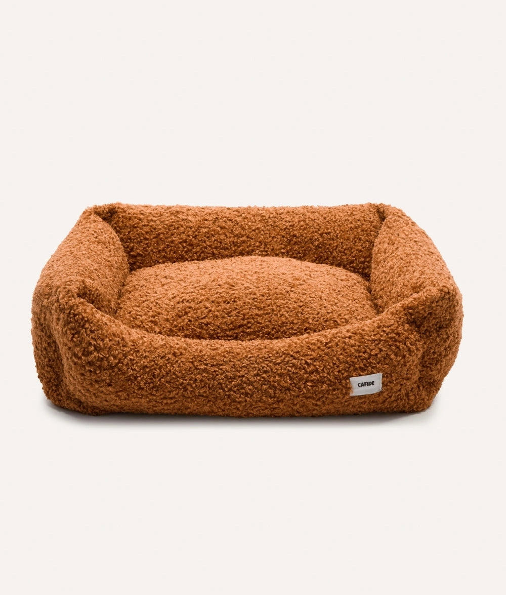 SNOZY HUNDEBETT MIT TEDDYFELL (ORANGE)