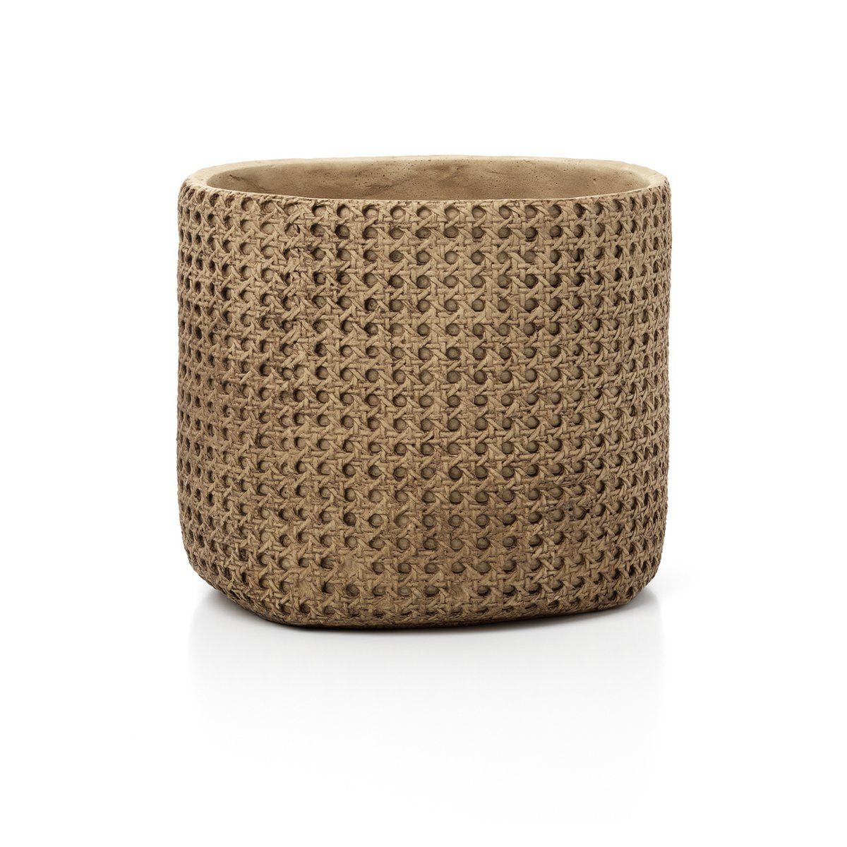 BETON ÜBERTOPF MIT RATTANROCK - 26cm