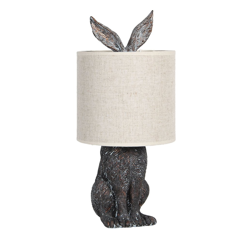 TISCHLAMPE HASE (GRAU/BEIGE)