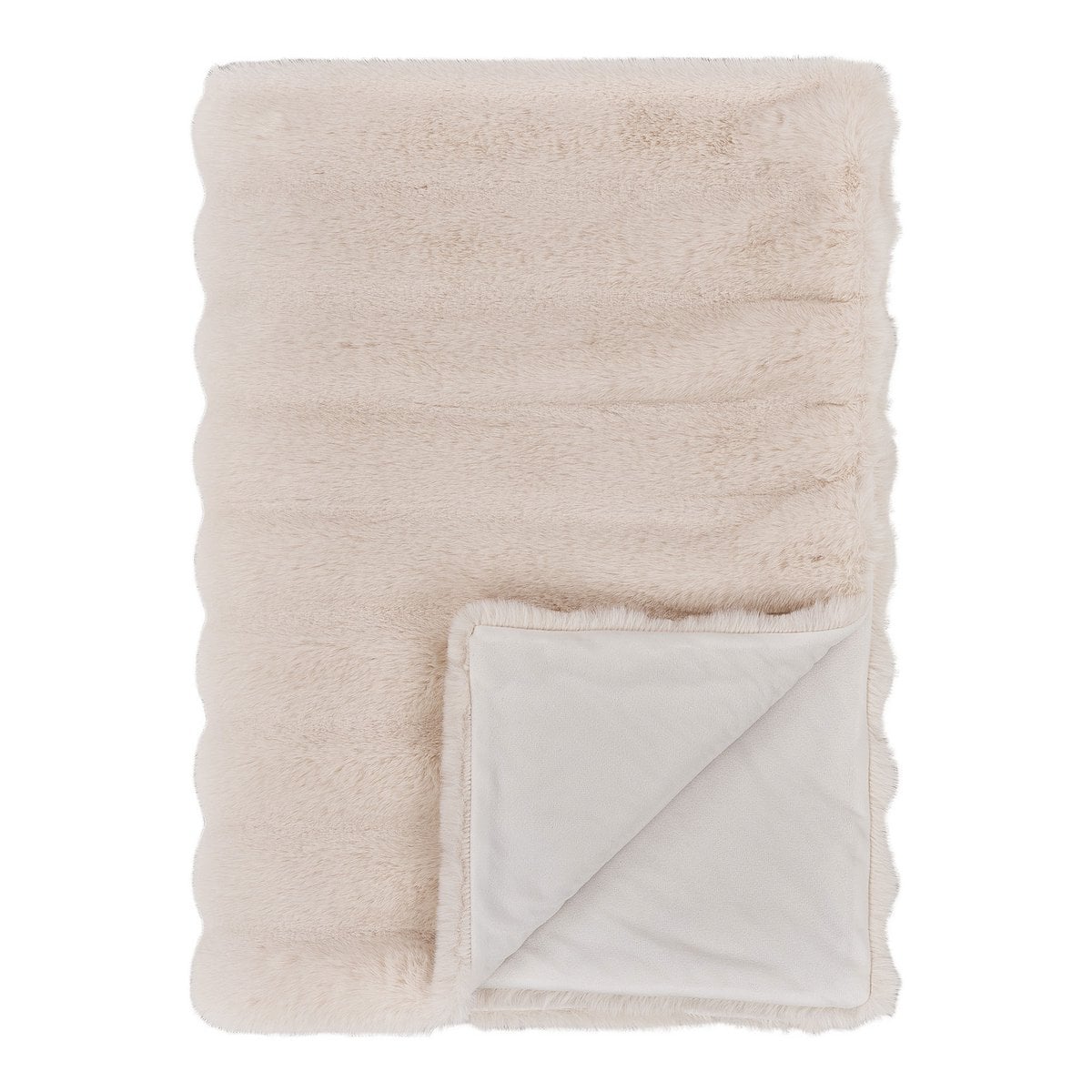 GALENA PLAID AUS KUNSTFELL (CREME) - 130x180cm