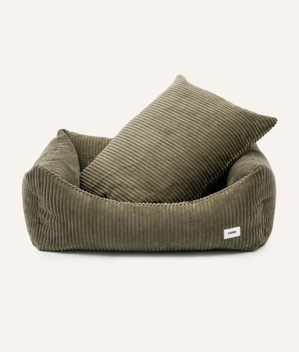 SNOZY HUNDEBETT AUS CORD (GRÜN)