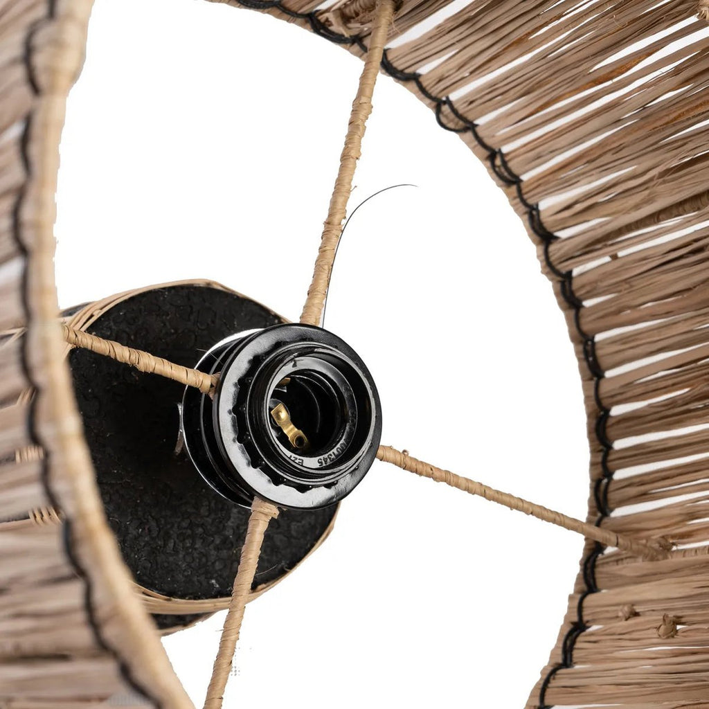 SKIATHOS TISCHLAMPE MIT RATTANSCHIRM