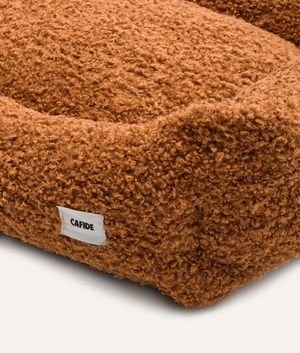 SNOZY HUNDEBETT MIT TEDDYFELL (ORANGE)