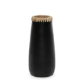 TERRAKOTTA VASE MIT BASTDETAIL (SCHWARZ) - 31cm