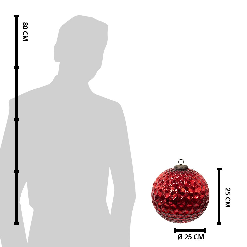 WEIHNACHTSKUGEL XL ROT - 25 cm