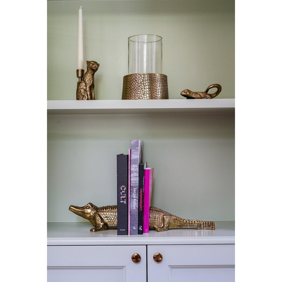 KERZENHALTER MIT KROKO-OPTIK - Ø 17cm