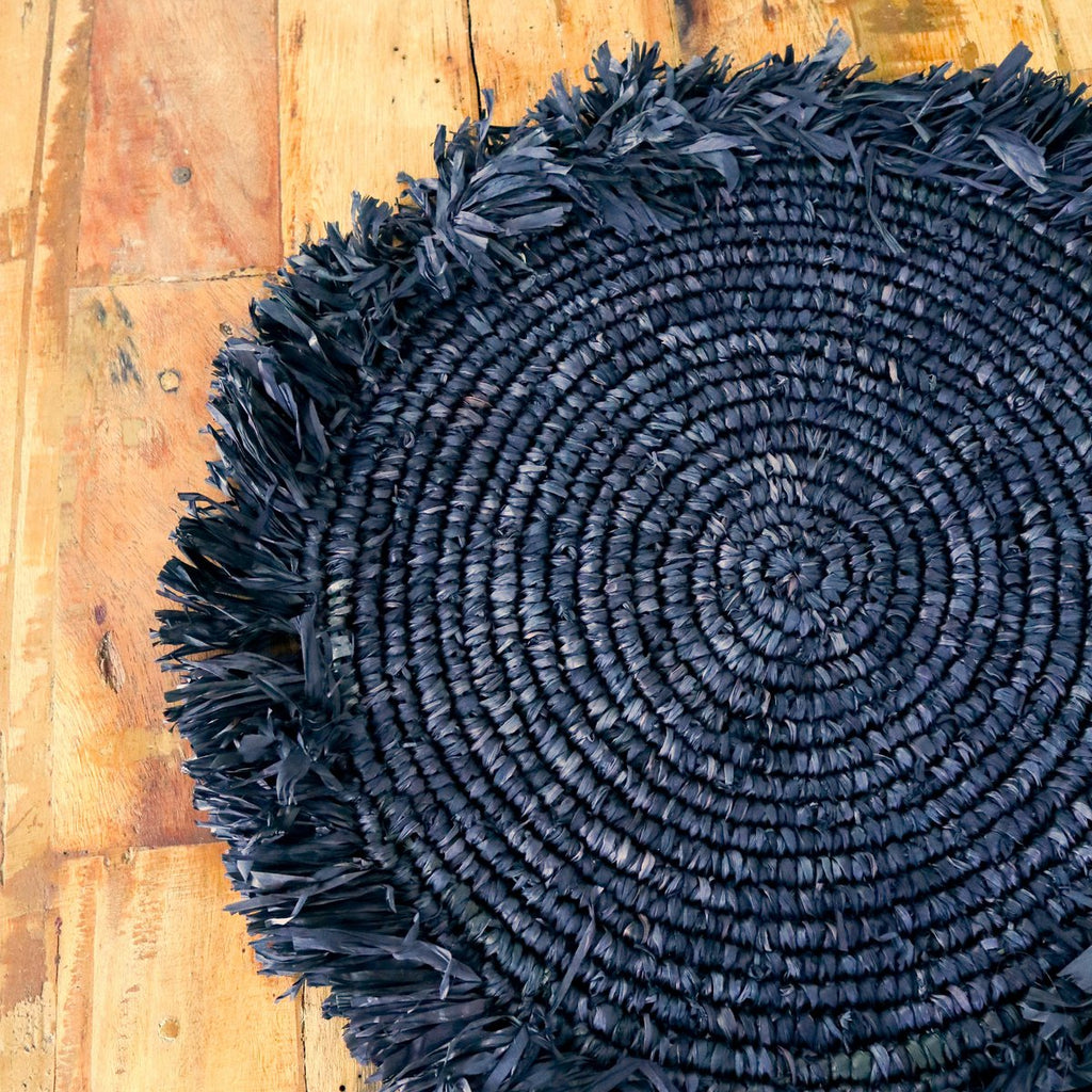 BOHO TISCHSET AUS BAST - SCHWARZ