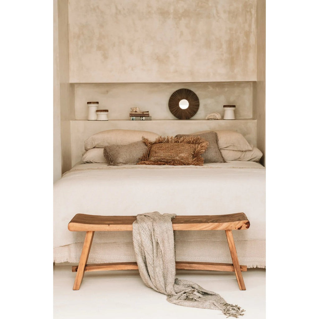 HANDGEWEBTER BAUMWOLLPLAID (BEIGE)