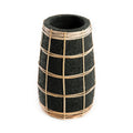 LÄNGLICHE TERRAKOTTA-VASE (GRAU) - 22cm