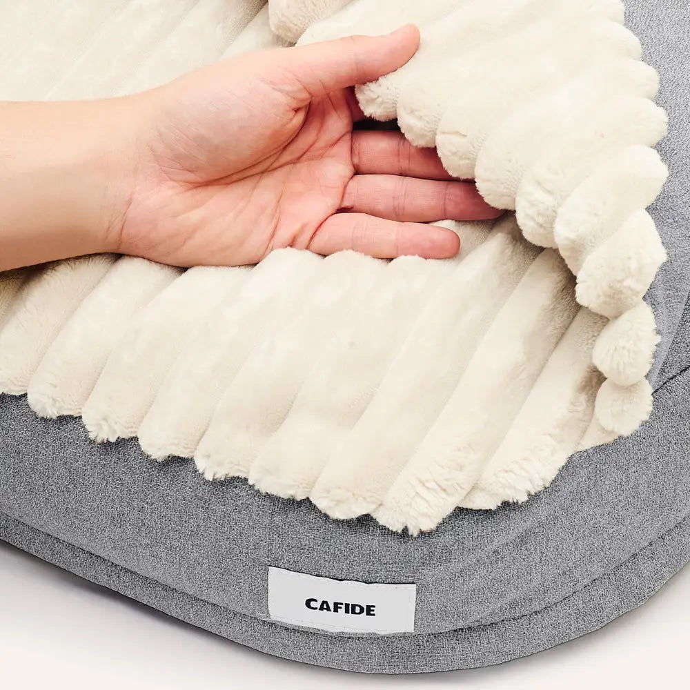 MASO HUNDEBETT MIT KAPUZE (GRAU)