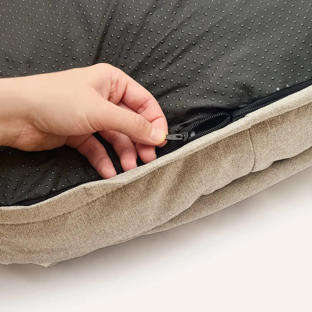 MASO HUNDEBETT MIT KAPUZE (BEIGE)