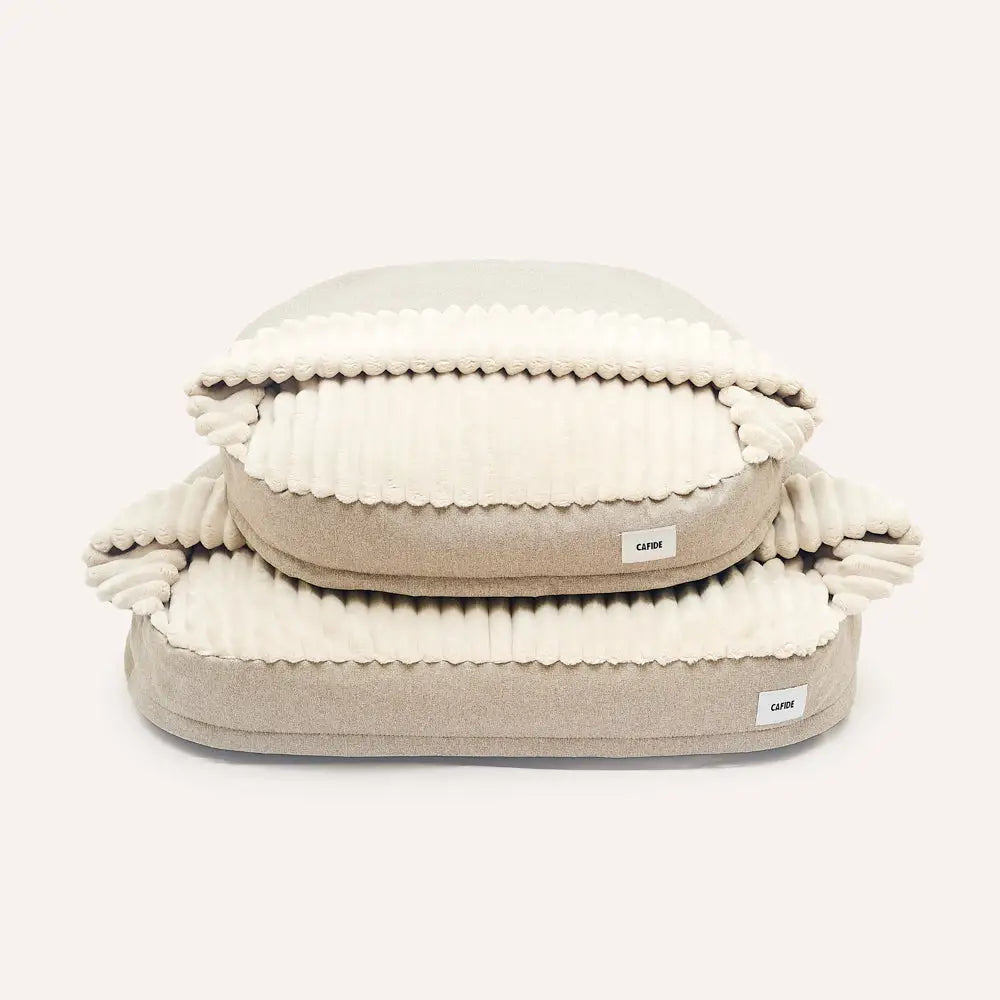 MASO HUNDEBETT MIT KAPUZE (BEIGE)