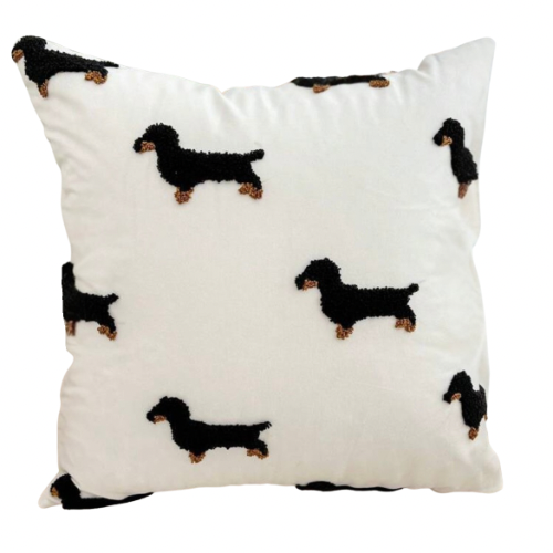 KISSENBEZUG | GESTICKTE DACKEL