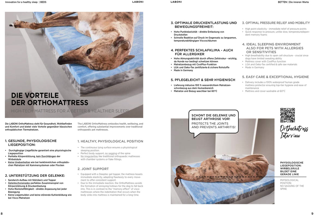 OUTDOOR ORTHO HUNDEBETT - SMOOTH LINO