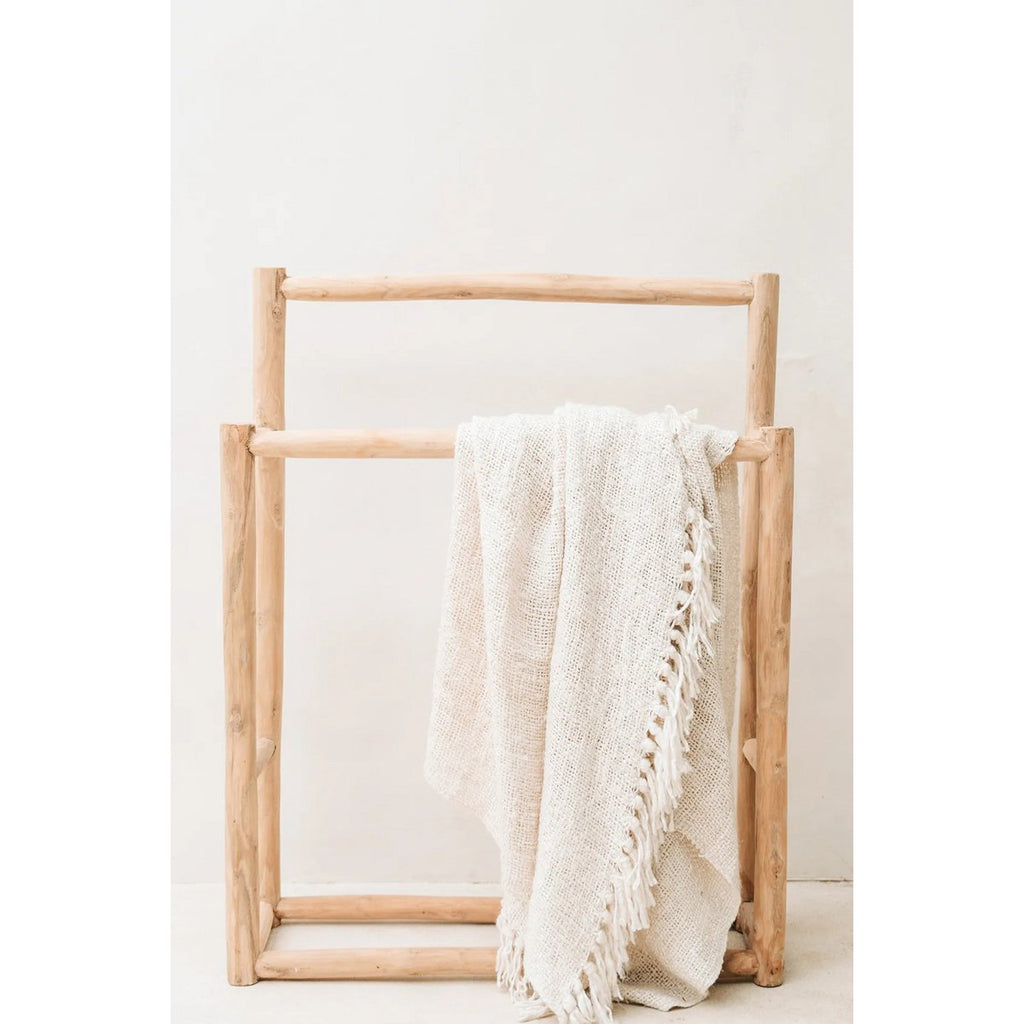 HANDGEWEBTER BAUMWOLLPLAID (BEIGE)