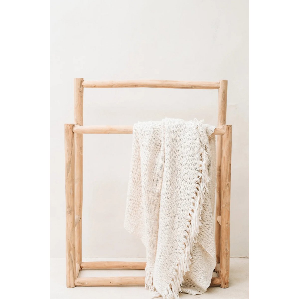 HANDGEWEBTER BAUMWOLLPLAID (BEIGE)