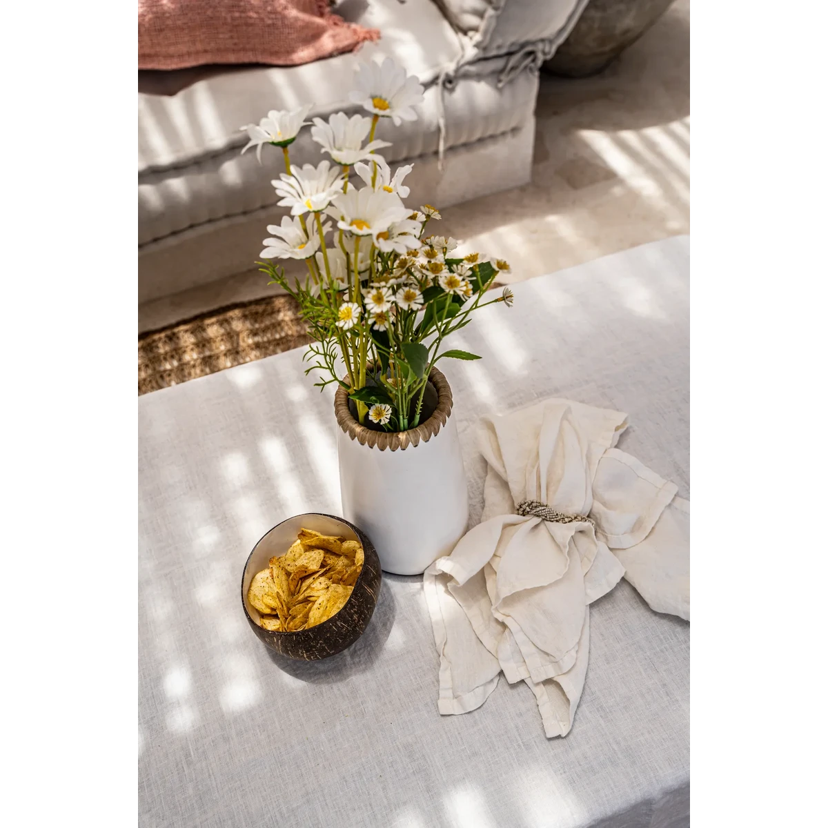 LEINENSERVIETTEN WEIß (4 Stk.)