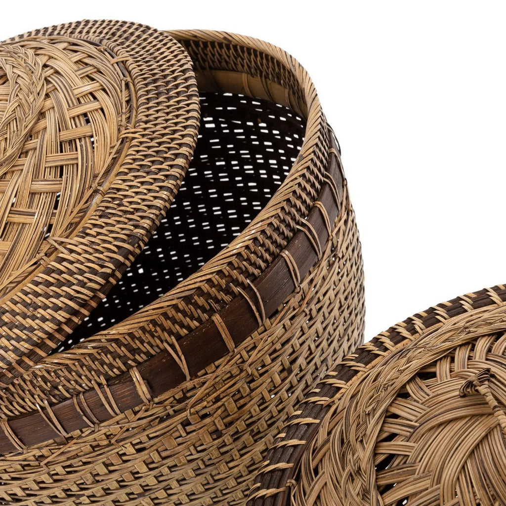 KOLONIALER RATTAN-AUFBEWAHRUNGSKORB - 45cm