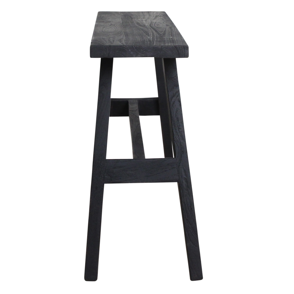 BANK AUS RECYCELTEM HOLZ (SCHWARZ) - 85cm
