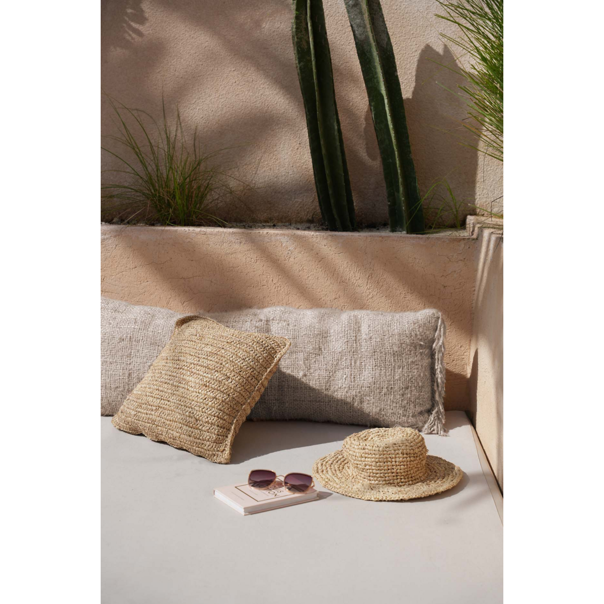 HANDGEWEBTER KISSENBEZUG (NATUR) - 35 x 100cm