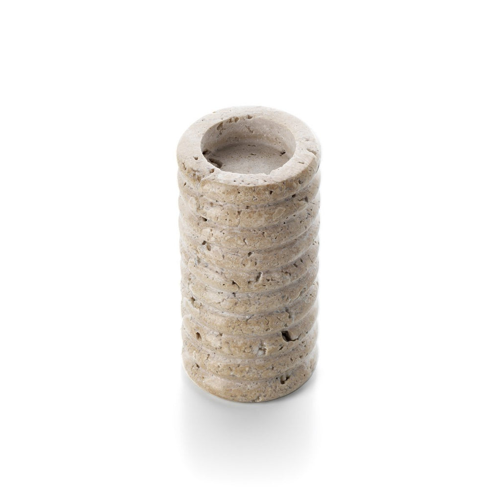TRAVERTIN KERZENHALTER RIPPLE - 12cm