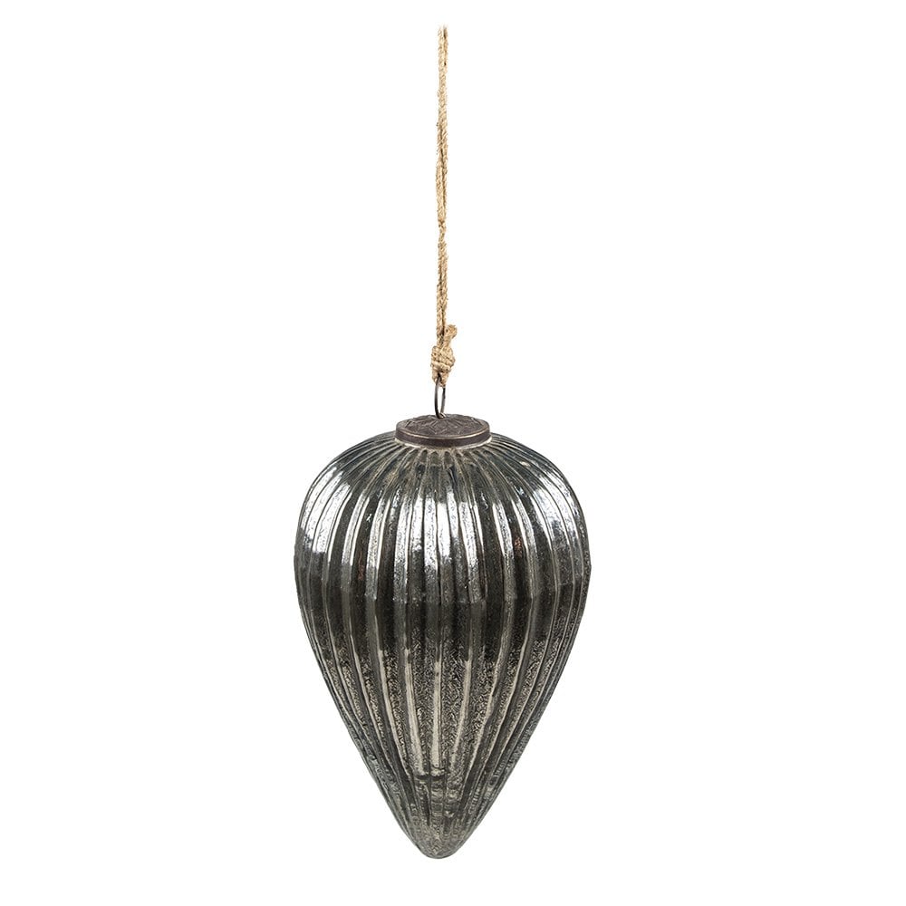 WEIHNACHTSKUGEL XL SILBER - 25 cm