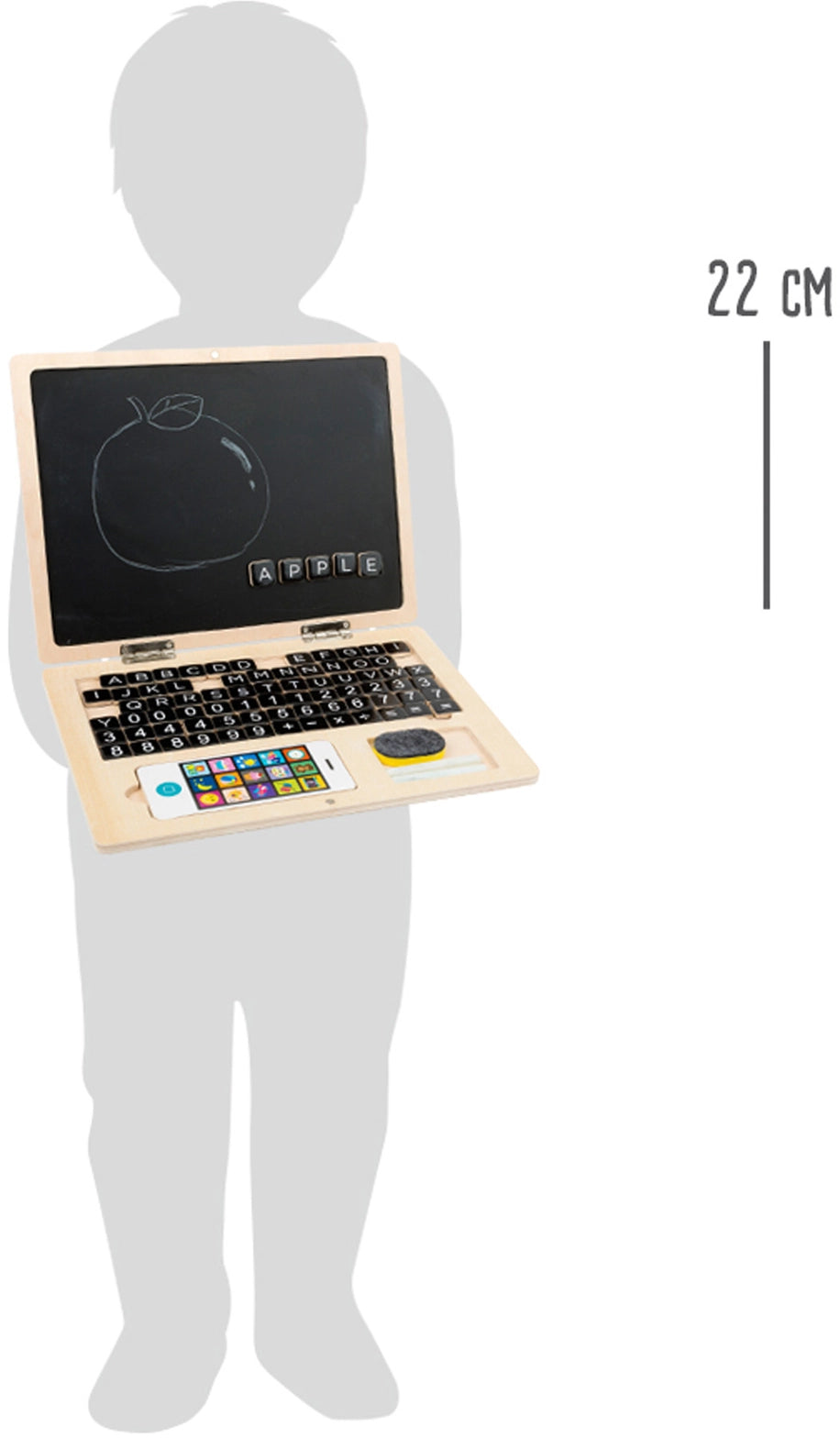 HOLZLAPTOP MIT MAGNETTAFEL