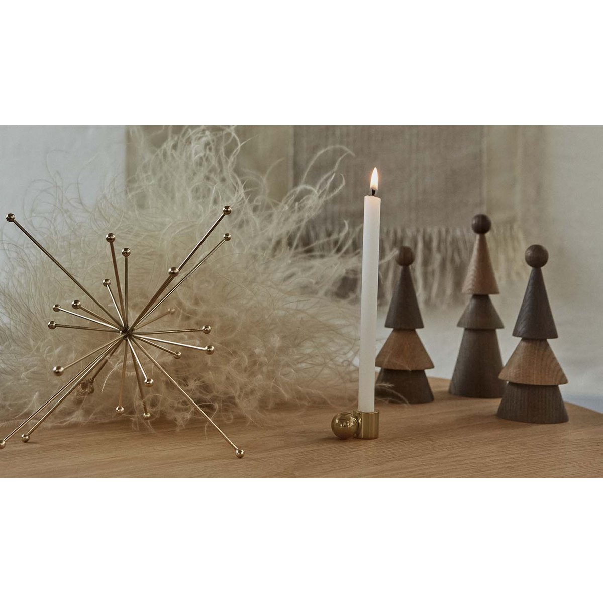 PALLOA KERZENHALTER AUS MESSING (GEBÜRSTET) - 2cm