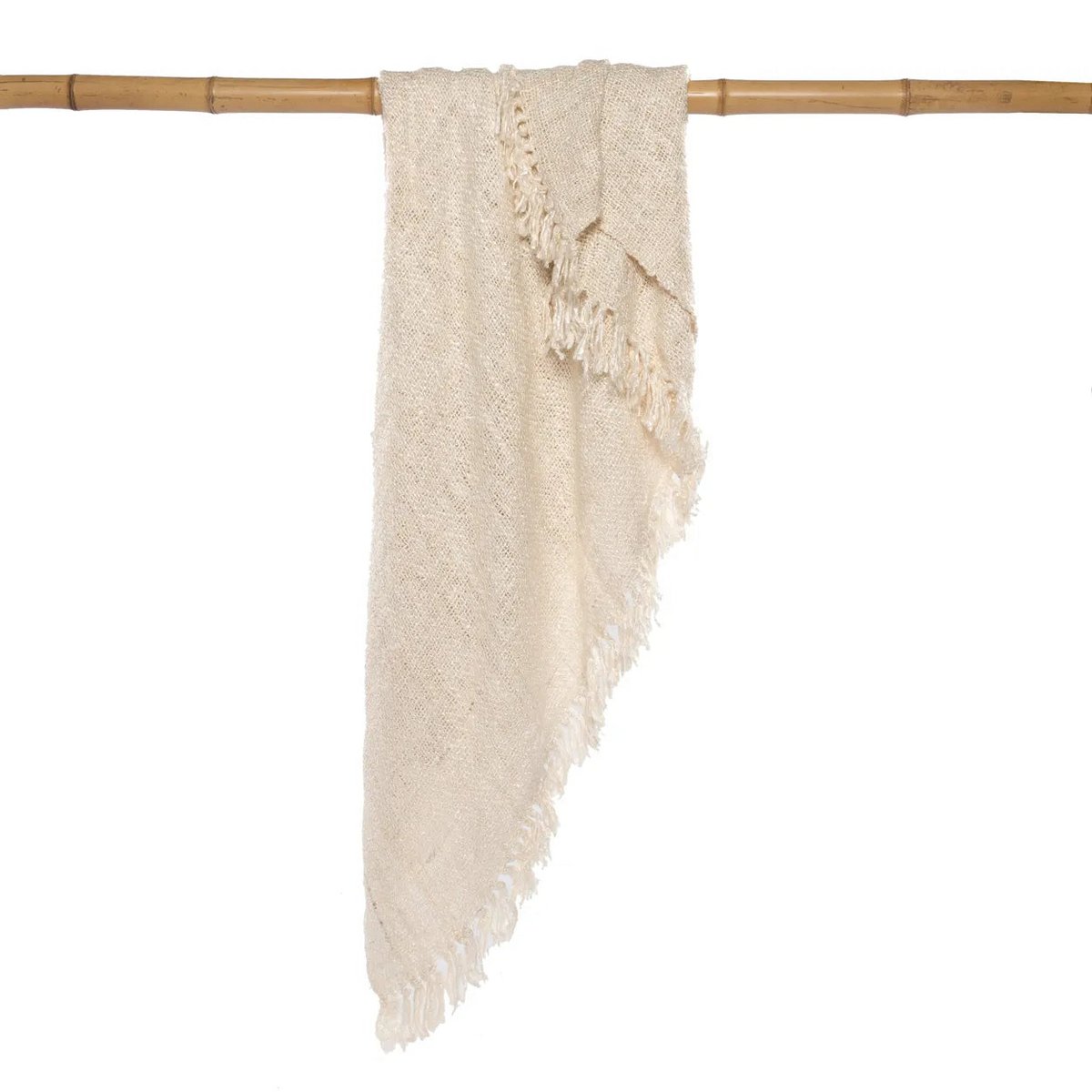 HANDGEWEBTER BAUMWOLLPLAID (BEIGE)