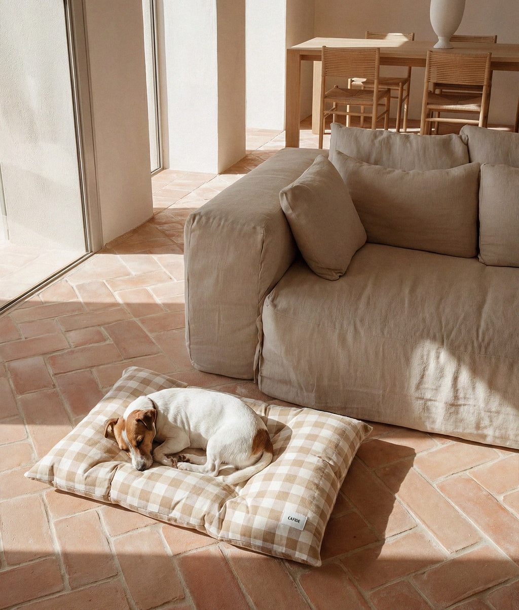 BELA HUNDEKISSEN (VICHY BEIGE)