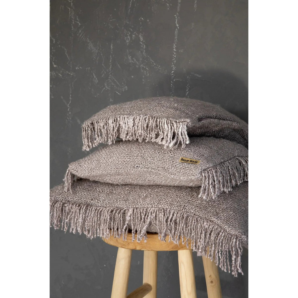 HANDGEWEBTER KISSENBEZUG (PERLGRAU) - 30 x 50cm