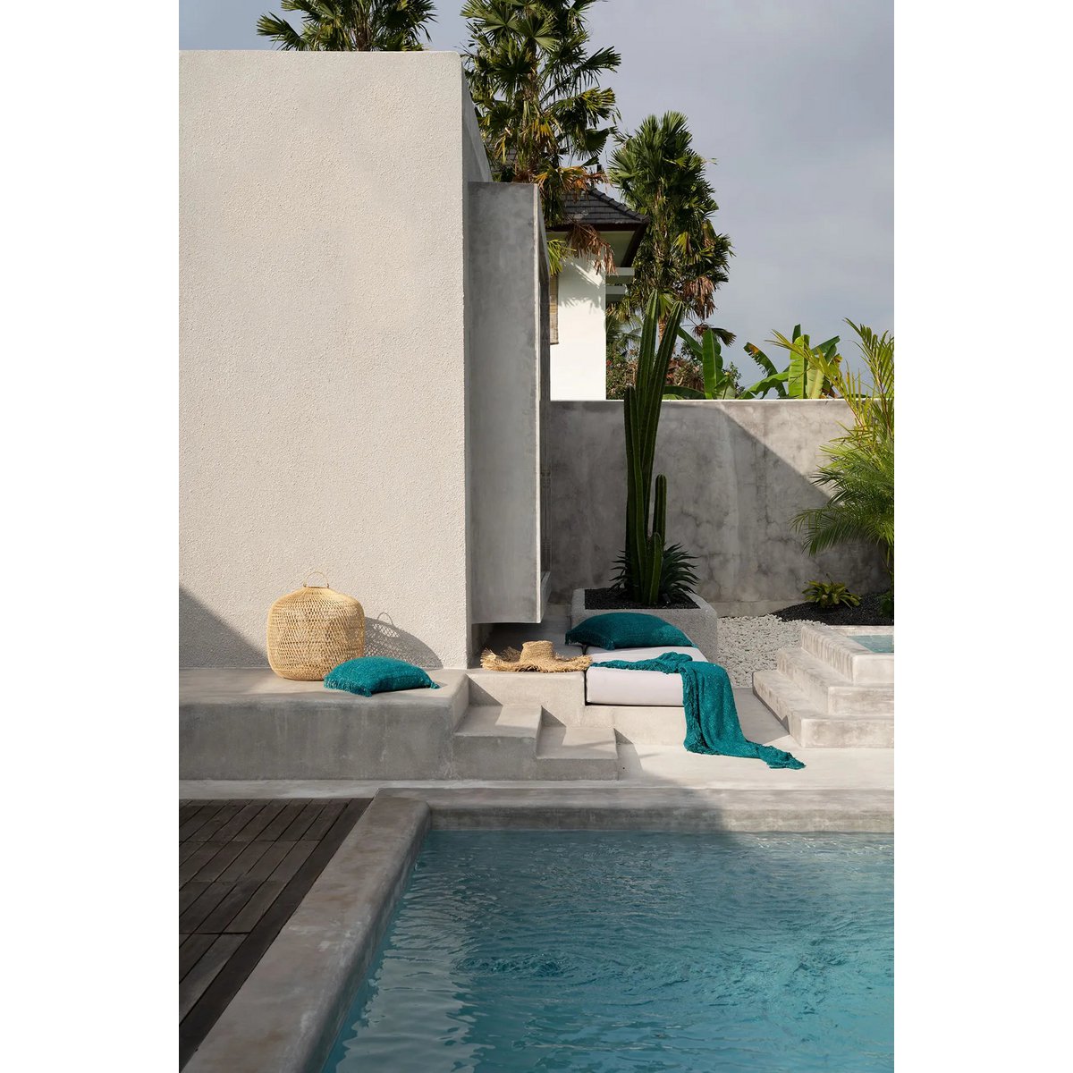 HANDGEWEBTER BAUMWOLLPLAID (TÜRKIS)