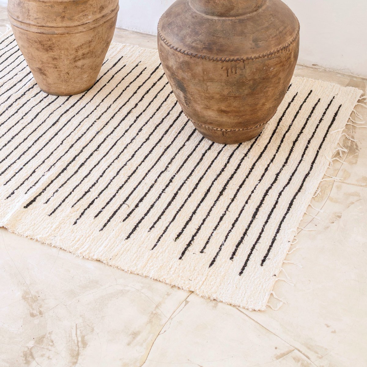 HANDGEWEBTER BAUMWOLLTEPPICH