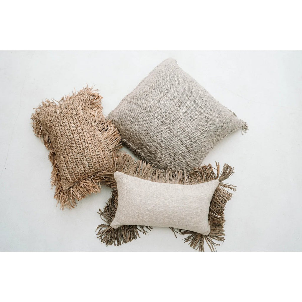 RAFFIA BAST-FRANSENKISSEN - 30x50cm
