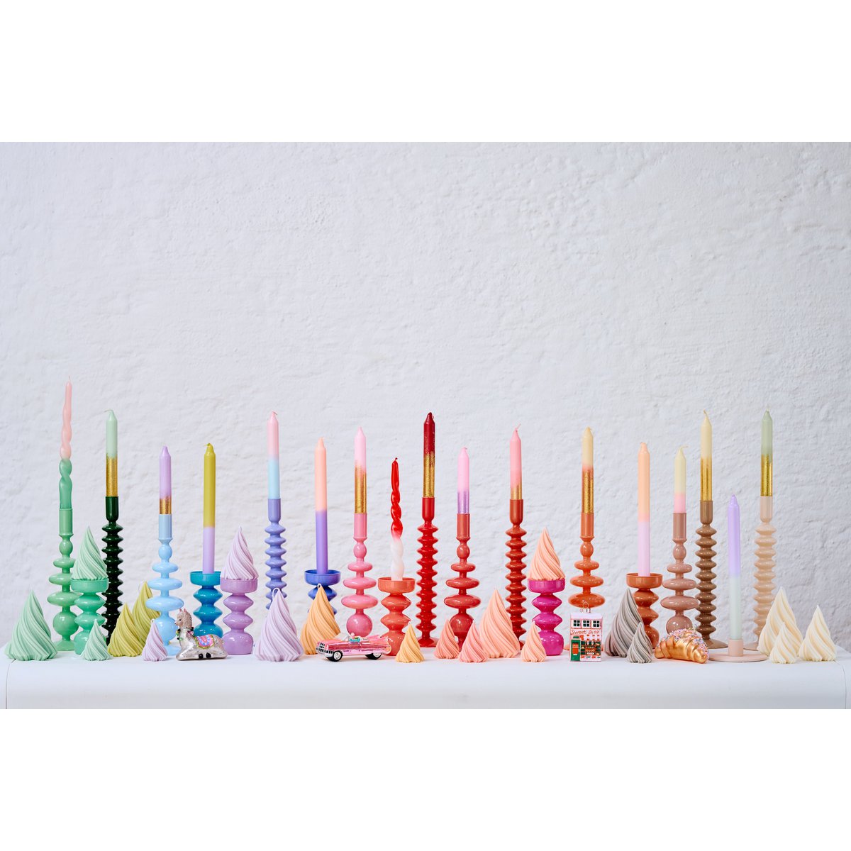 KERZENSTÄNDER ROYAL AUS GLAS (LAVENDEL) - 16cm