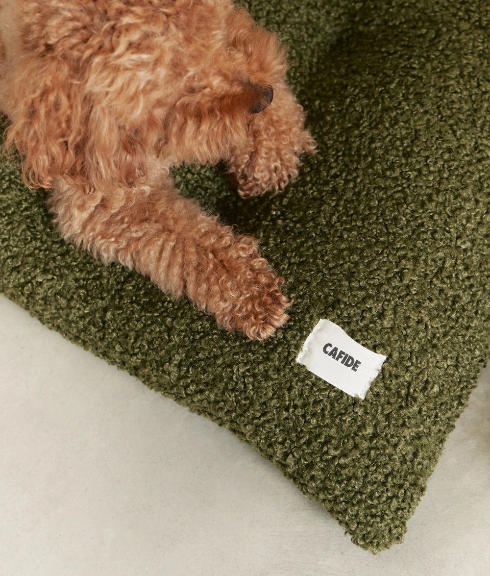 BELA HUNDEKISSEN MIT TEDDYFELL (GRÜN)