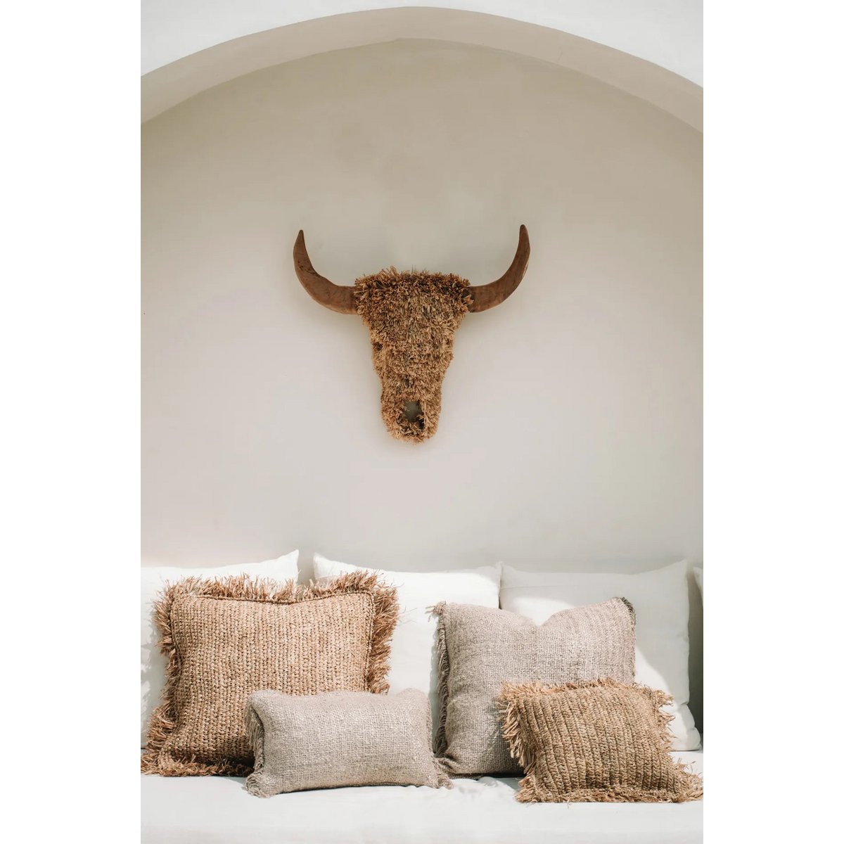 HANDGEWEBTER KISSENBEZUG (NATUR) - 60 x 60cm