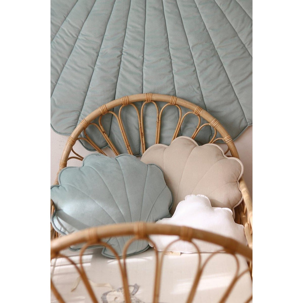 SAMT-MUSCHELKISSEN (POWDER MINT) - 60cm