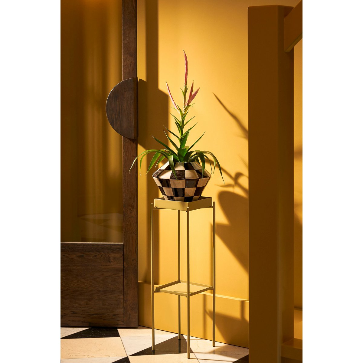 BLUMENTOPF (SCHWARZ/WEIß KARIERT) - Ø27cm