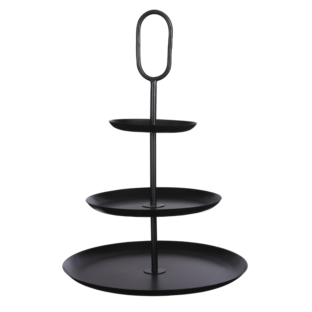 RAMA ETAGERE MIT 3 EBENEN (SCHWARZ) - 55cm