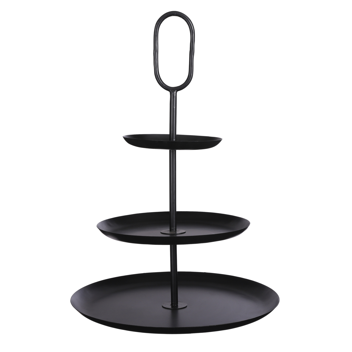 RAMA ETAGERE MIT 3 EBENEN (SCHWARZ) - 55cm
