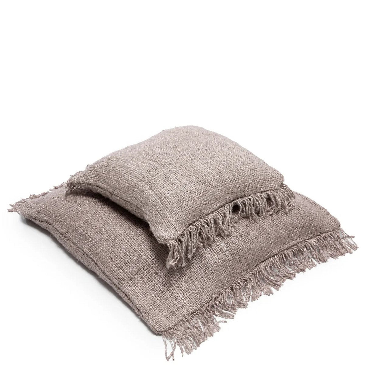 HANDGEWEBTER KISSENBEZUG (PERLGRAU) - 60 x 60cm