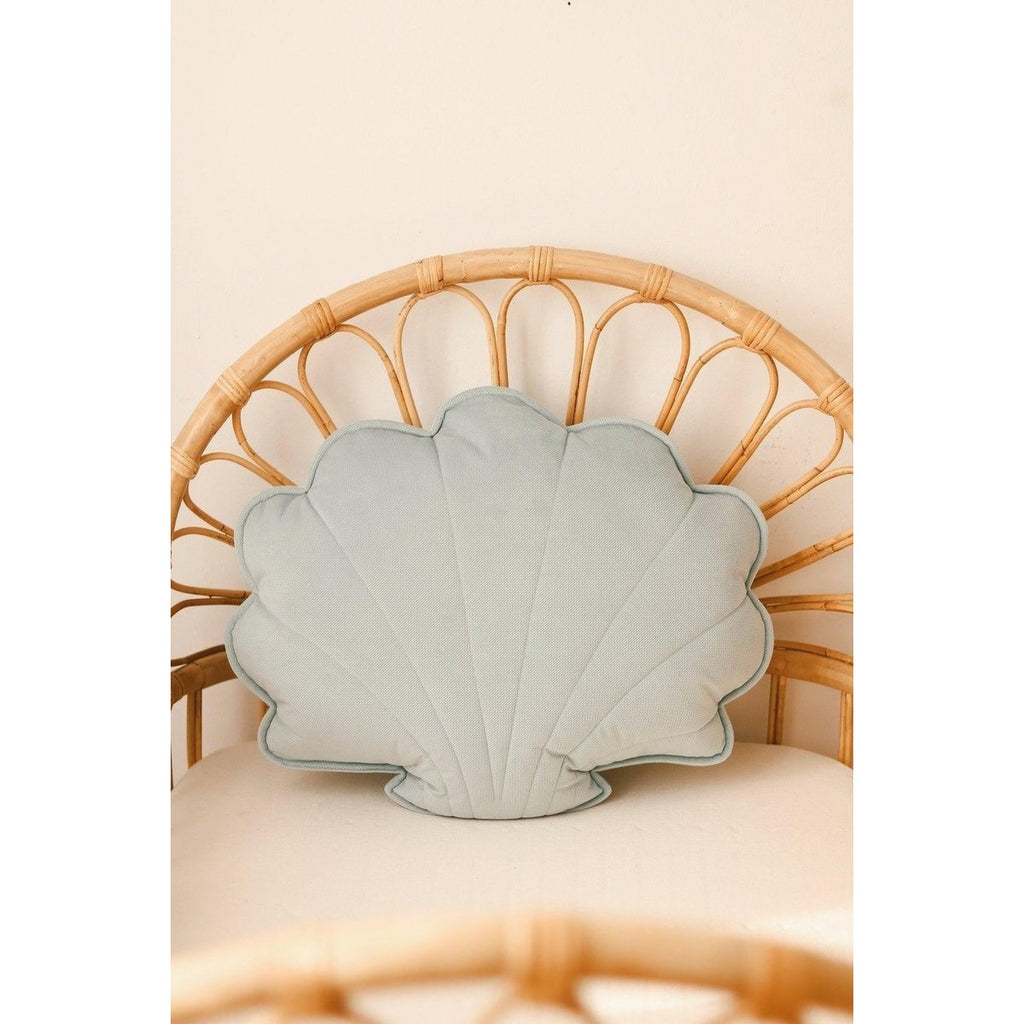 SAMT-MUSCHELKISSEN (POWDER MINT) - 60cm