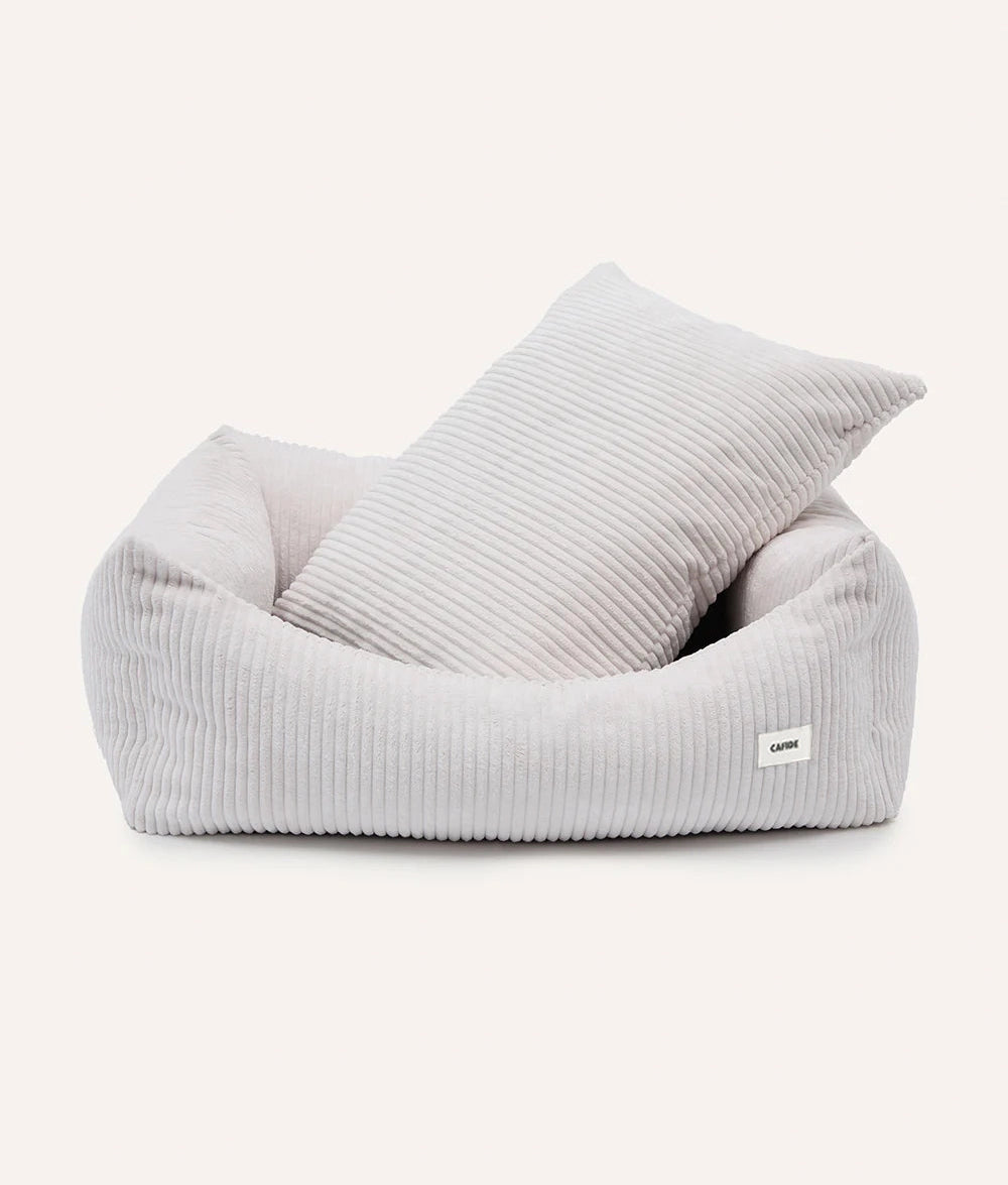 SNOZY HUNDEBETT AUS CORD (WEIß)