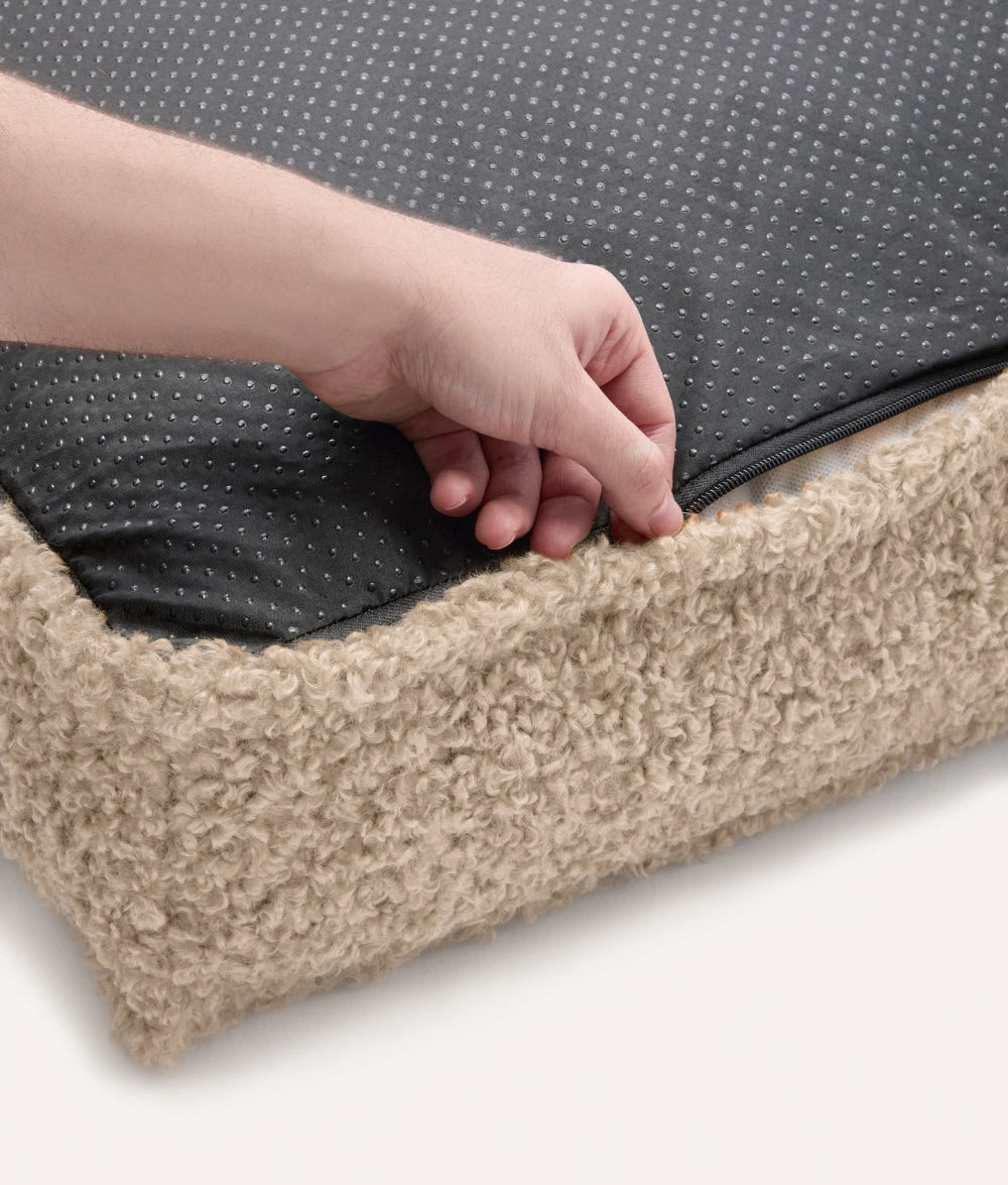 CUADRA HUNDEBETT WECHSELBEZUG MIT TEDDYFELL (BEIGE)